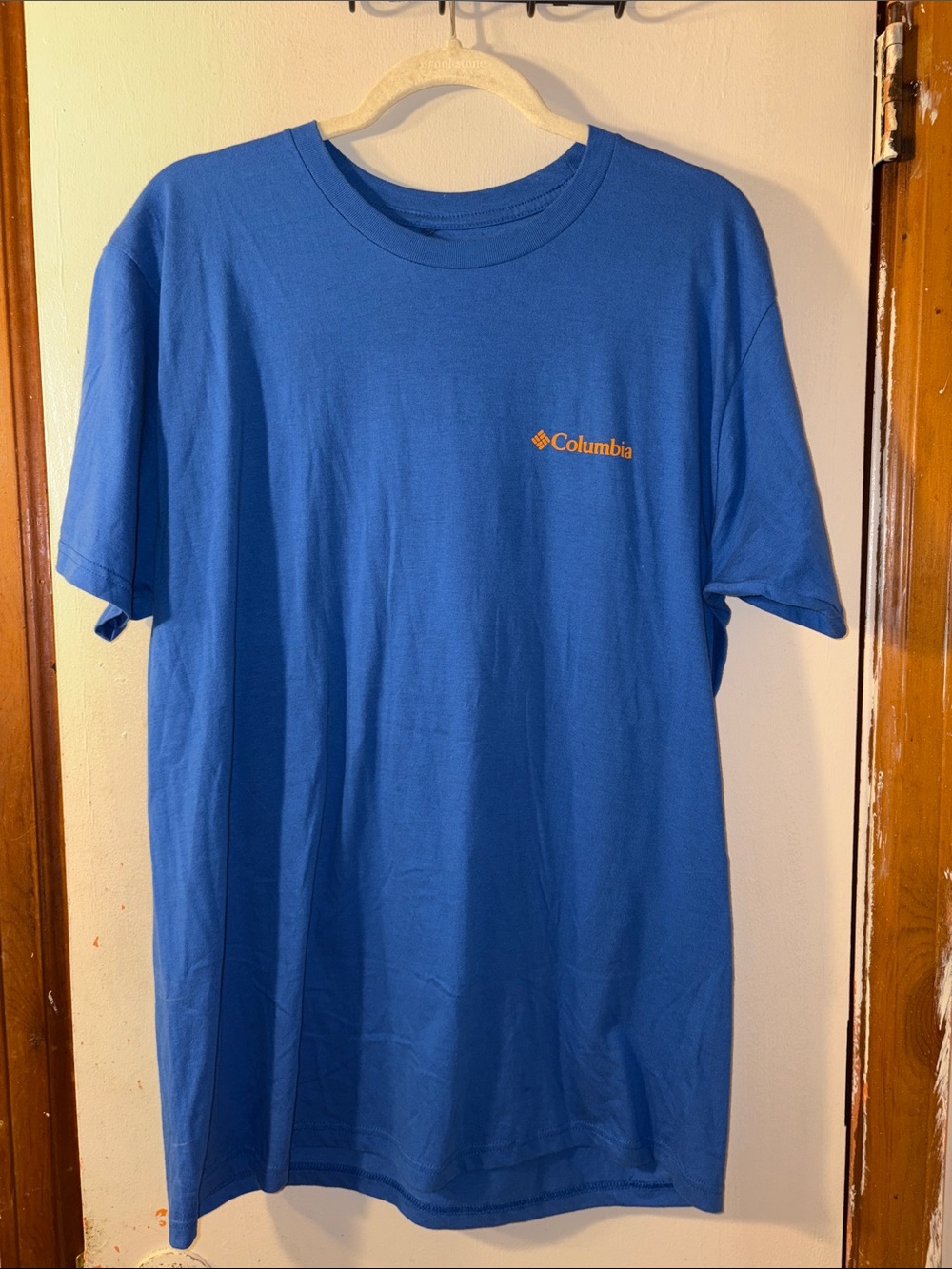 Columbia Royal Blue Short-Sleeve Logo Tee with Orange Accent
